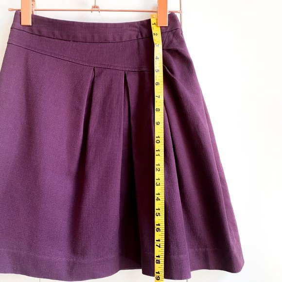 anthropologie plum midi skirt with pockets & back zip 8 - Picture 6 of 6